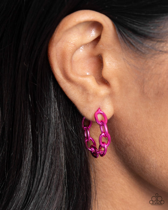 Colorful Cameo - Pink Earrings - Paparazzi Accessories