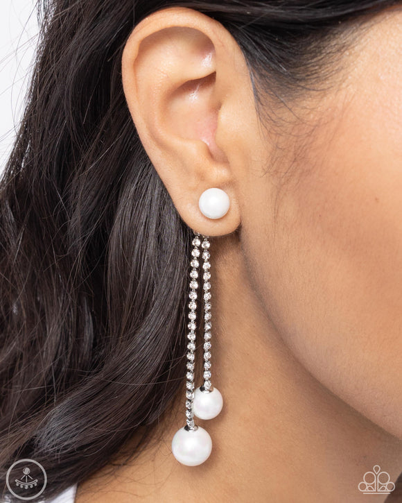 Give Us A PEARL! - White Post Earrings - Paparazzi Accessories