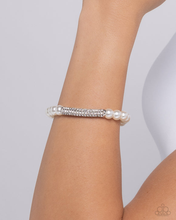 Elegance Embodied - White Bracelet - Paparazzi Accessories