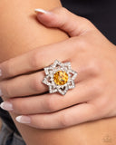 Pleasant Petals - Yellow Ring - Paparazzi Accessories