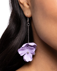 Plentiful Petals - Purple Earrings - Paparazzi Accessories