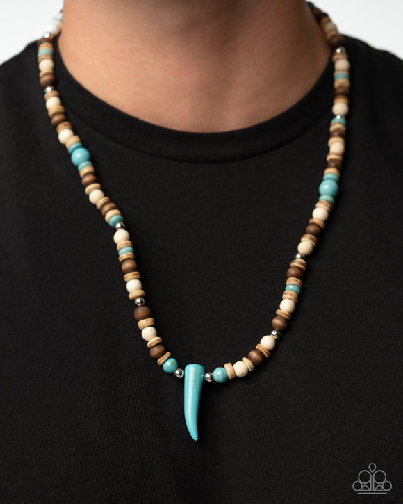 Pointed Patchwork - Blue Necklace - Paparazzi Accessories