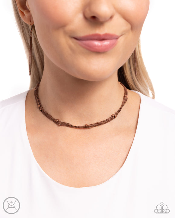 Satellite Strands - Copper Necklace - Paparazzi Accessories