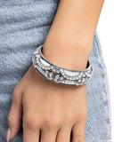 Draped in Decadence - White Bracelet - Paparazzi Accessories