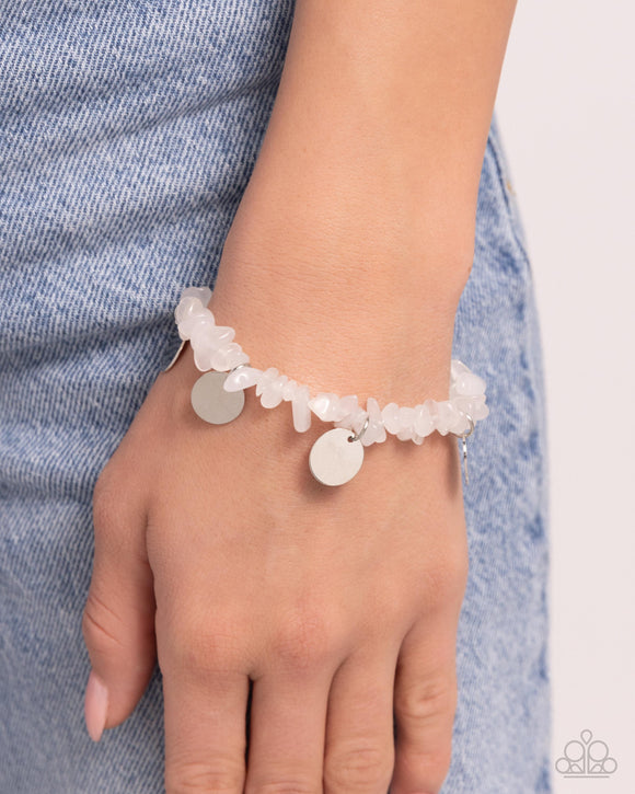 Grounded Grandeur - White Bracelet - Paparazzi Accessories