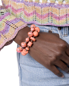 Shape Shifting Season - Orange Bracelet - Paparazzi Accessories