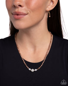 Fight Like a PEARL - Brown Necklace - Paparazzi Accessories