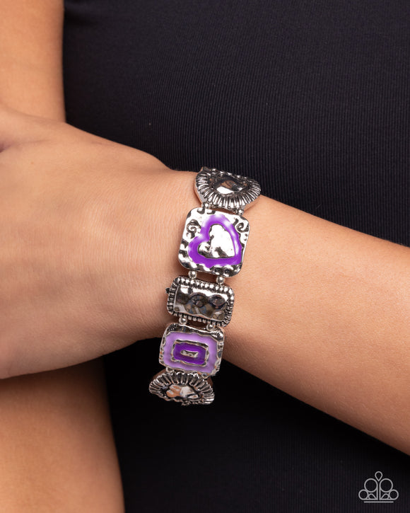 Hammered History - Purple Bracelet - Paparazzi Accessories