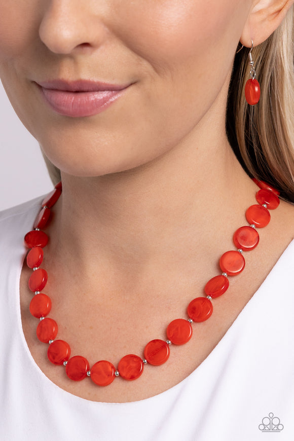 Bright Backdrop - Red Necklace - Paparazzi Accessories