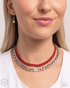 Exaggerated Effort - Red Necklace - Paparazzi Accessories