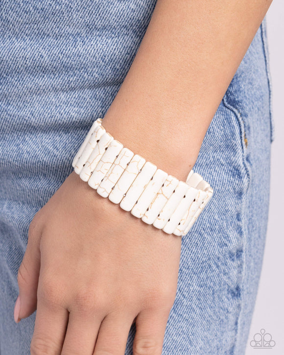 Southern Standing - White Bracelet - Paparazzi Accessories