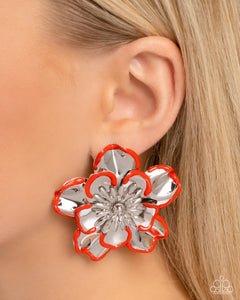 Merry Model - Red Post Earrings - Paparazzi Accessories