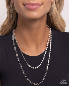 Boxy Brilliance - White Necklace - Paparazzi Accessories