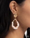 High-Sheen Swirls - Gold Post Earrings - Paparazzi Accessories