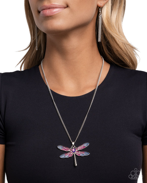 DRAGONFLY to the Sky - Purple Necklace - Paparazzi Accessories