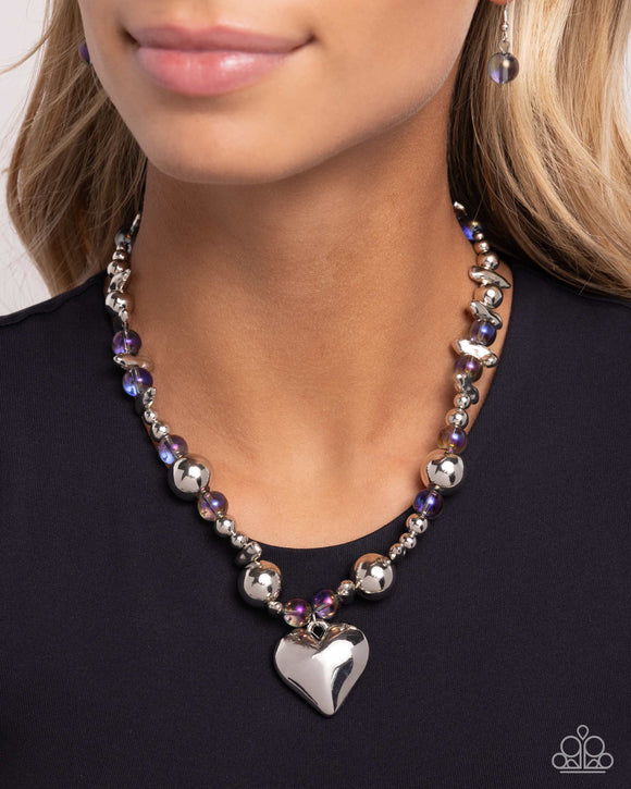 Glistening Gossip - Purple Necklace - Paparazzi Accessories