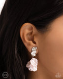 Stacked Sprigs - Pink Clip-On Earrings - Paparazzi Accessories