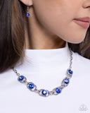 Serrated Sensation - Blue Necklace - Paparazzi Accessories