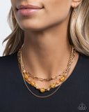 Beaded Behavior - Yellow Necklace - Paparazzi Accessories