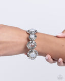 Hammered High - White Bracelet - Paparazzi Accessories