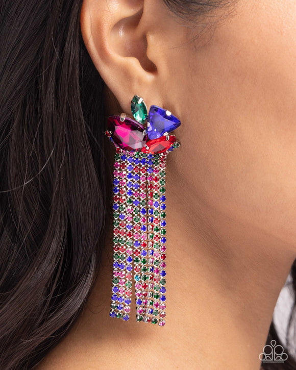 Blinding Blend - Multi Post Earrings - Paparazzi Accessories