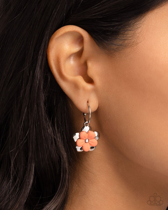 Horticultural Haute - Orange Earrings - Paparazzi Accessories