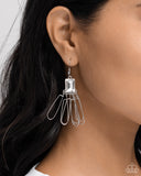 Factory Flair - White Earrings - Paparazzi Accessories