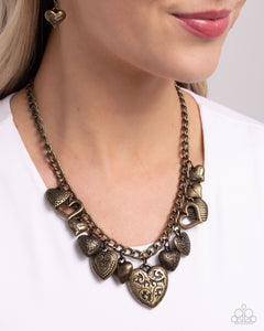 Heart Hangout - Brass Necklace - Paparazzi Accessories