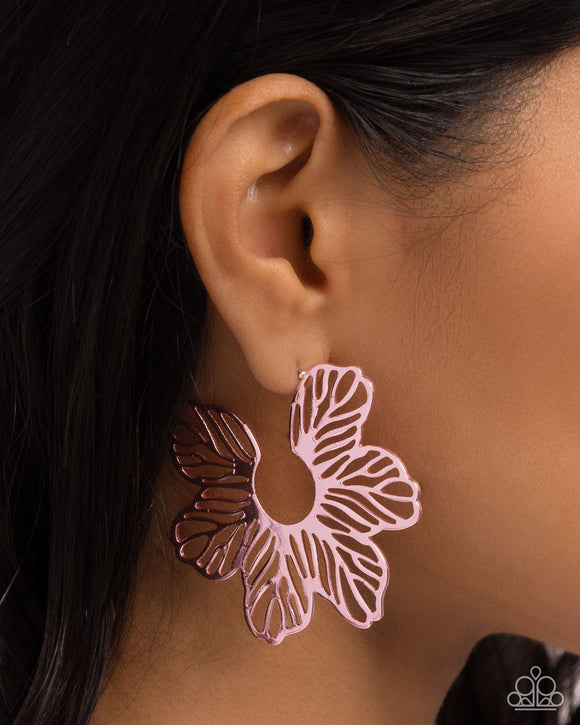 Floral Fame - Pink Earrings - Paparazzi Accessories