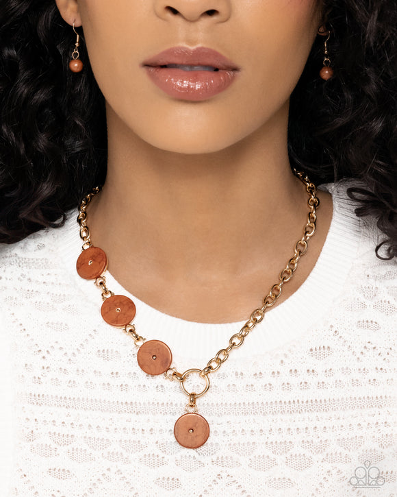 Savory Stone - Brown Necklace - Paparazzi Accessories