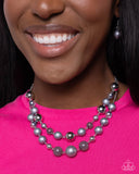 Beaded Benefit - Silver Necklace - Paparazzi Accessories
