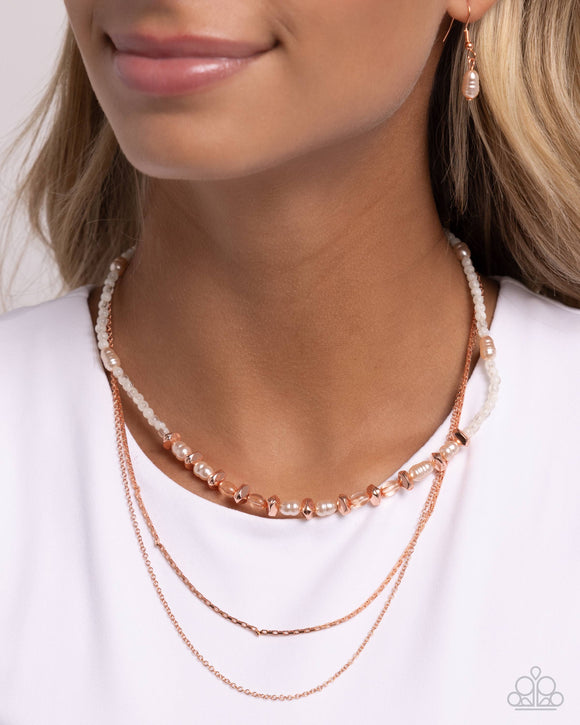 Pearl Profession - Copper Necklace - Paparazzi Accessories