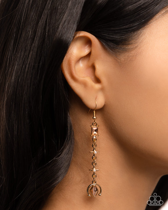Trendy Trimming - Gold Earrings - Paparazzi Accessories