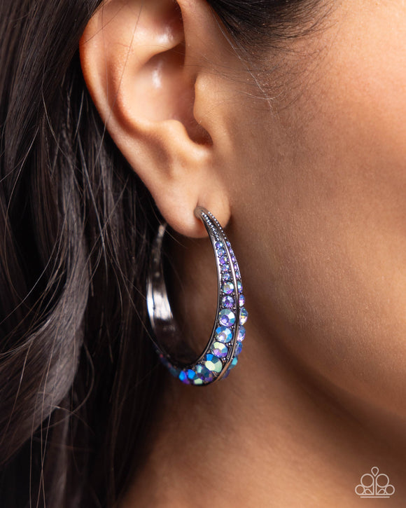 Embedded Edge - Blue Earrings - Paparazzi Accessories