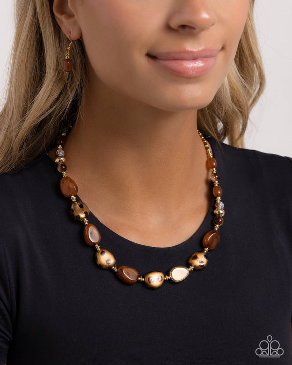 Spotted Safari - Brown Necklace - Paparazzi Accessories