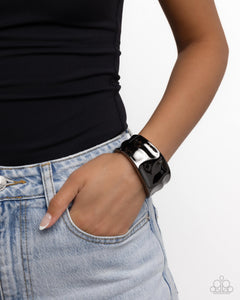 Hammered Hope - Black Bracelet - Paparazzi Accessories