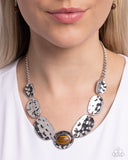 Textured Timbre - Brown Necklace - Paparazzi Accessories