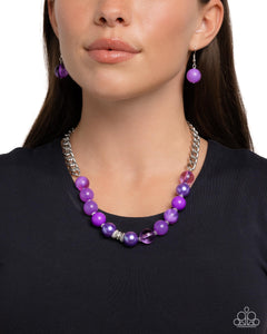 Opulent Opacities - Purple Necklace - Paparazzi Accessories