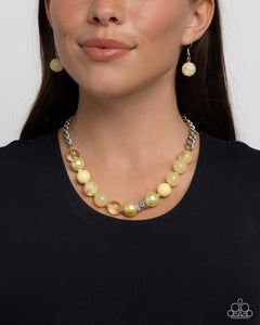 Opulent Opacities - Yellow Necklace - Paparazzi Accessories