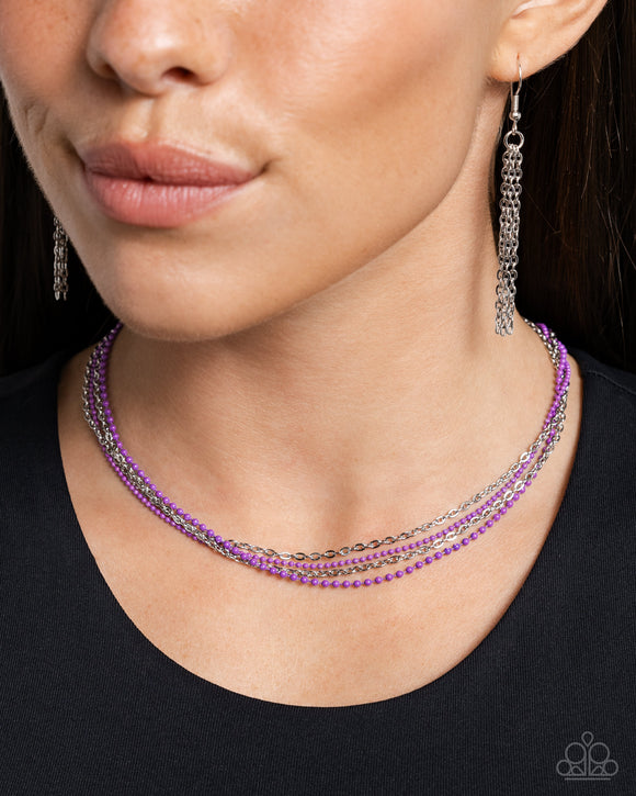 Industrial Independence - Purple Necklace - Paparazzi Accessories