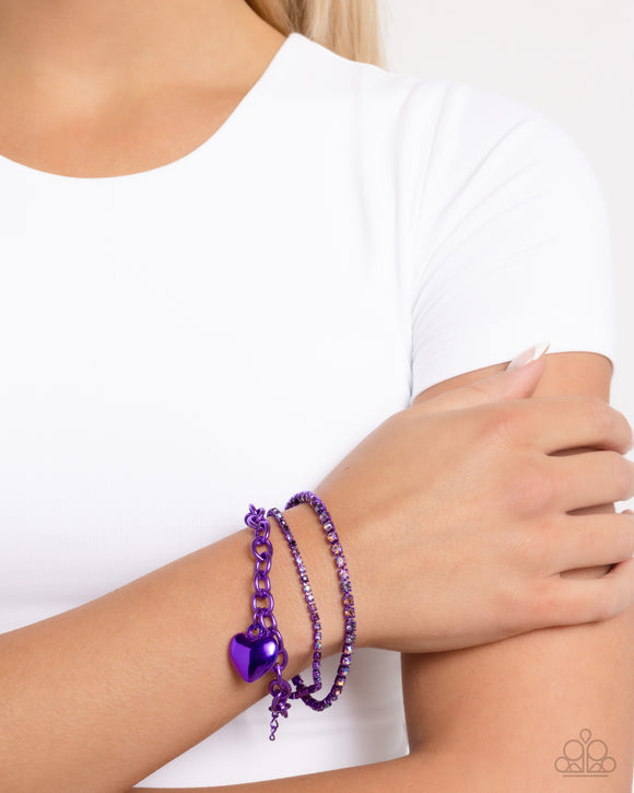 Affectionate Accent - Purple Bracelet - Paparazzi Accessories