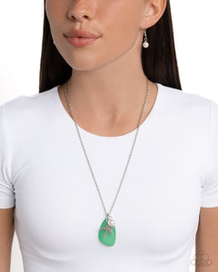 Sea Glass Stash - Green Necklace - Paparazzi Accessories