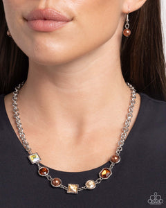 Bejeweled Bravado - Brown Necklace - Paparazzi Accessories