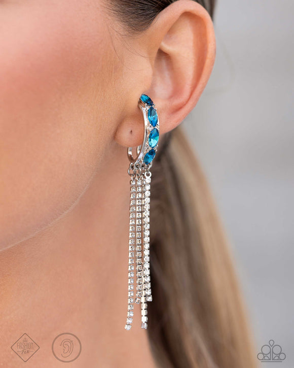 Feminine Fascination - Blue Post Earrings - Paparazzi Accessories