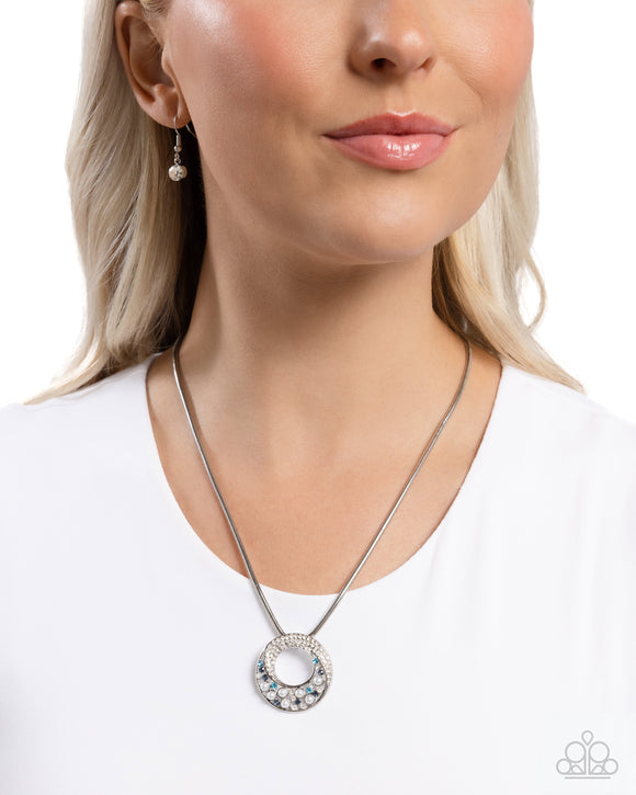 Scintillating Spiral - Blue Necklace - Paparazzi Accessories