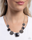 Spiral Sass - Black Necklace - Paparazzi Accessories