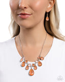 Talented Teardrops - Orange Necklace - Paparazzi Accessories