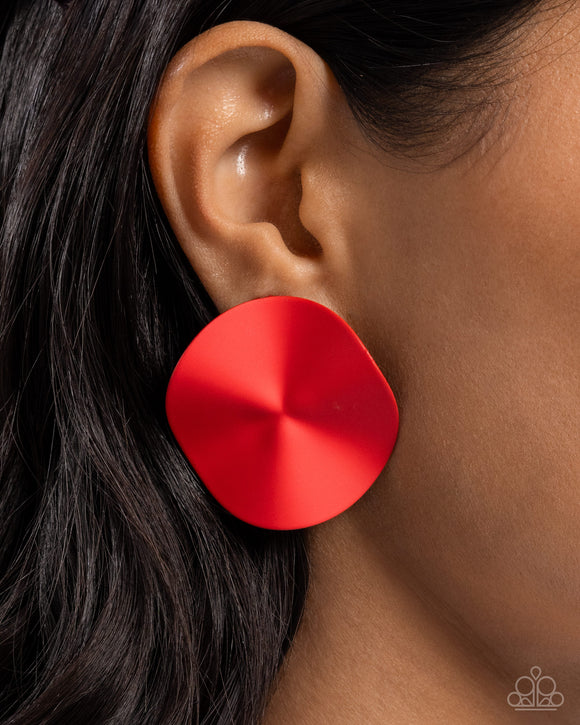Moody Masterpiece - Red Post Earrings - Paparazzi Accessories
