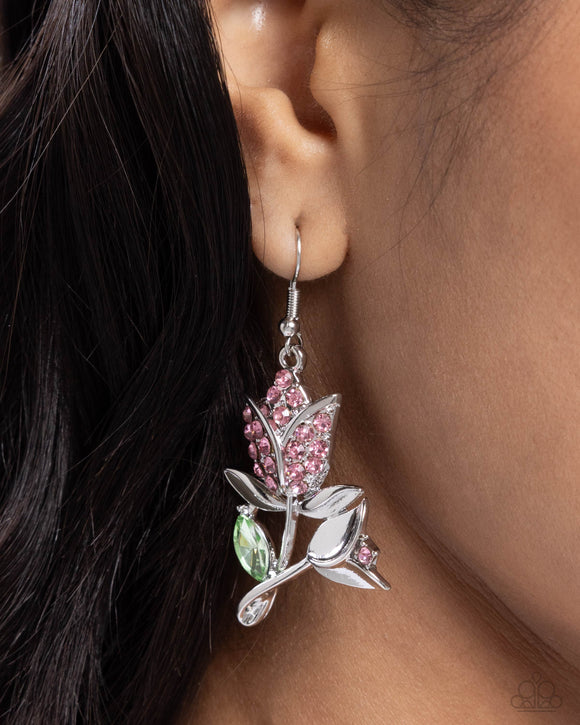 Tulip Tradition - Pink Earrings - Paparazzi Accessories