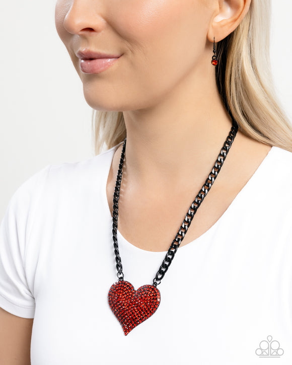 Affectionate Action - Red Necklace - Paparazzi Accessories